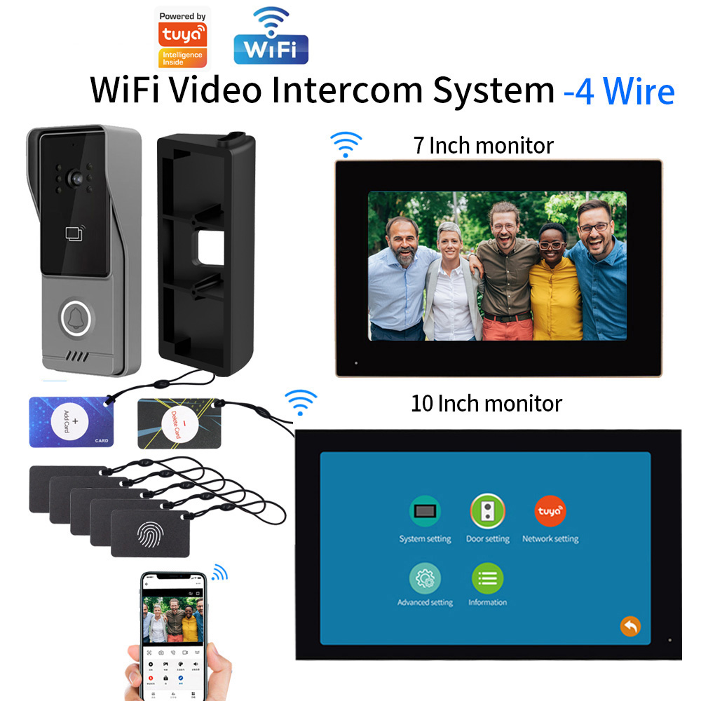 Smart Doorbell Wired - Kit Interkom Video Cerdas Layar Sentuh